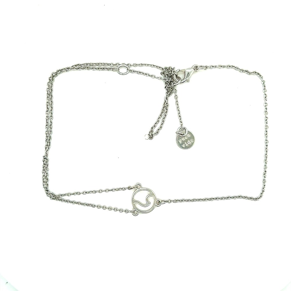 Pura Vida Silver Delicate‎ Wave Anklet Adjustable Layered Chain Beach Jewelry
